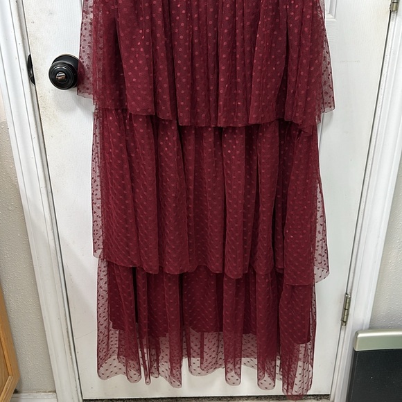 Holiday Tiered Dress size L Baltic Born burgundy NWT - Picture 3 of 5